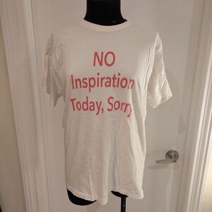 White T-Shirt with Red Text
